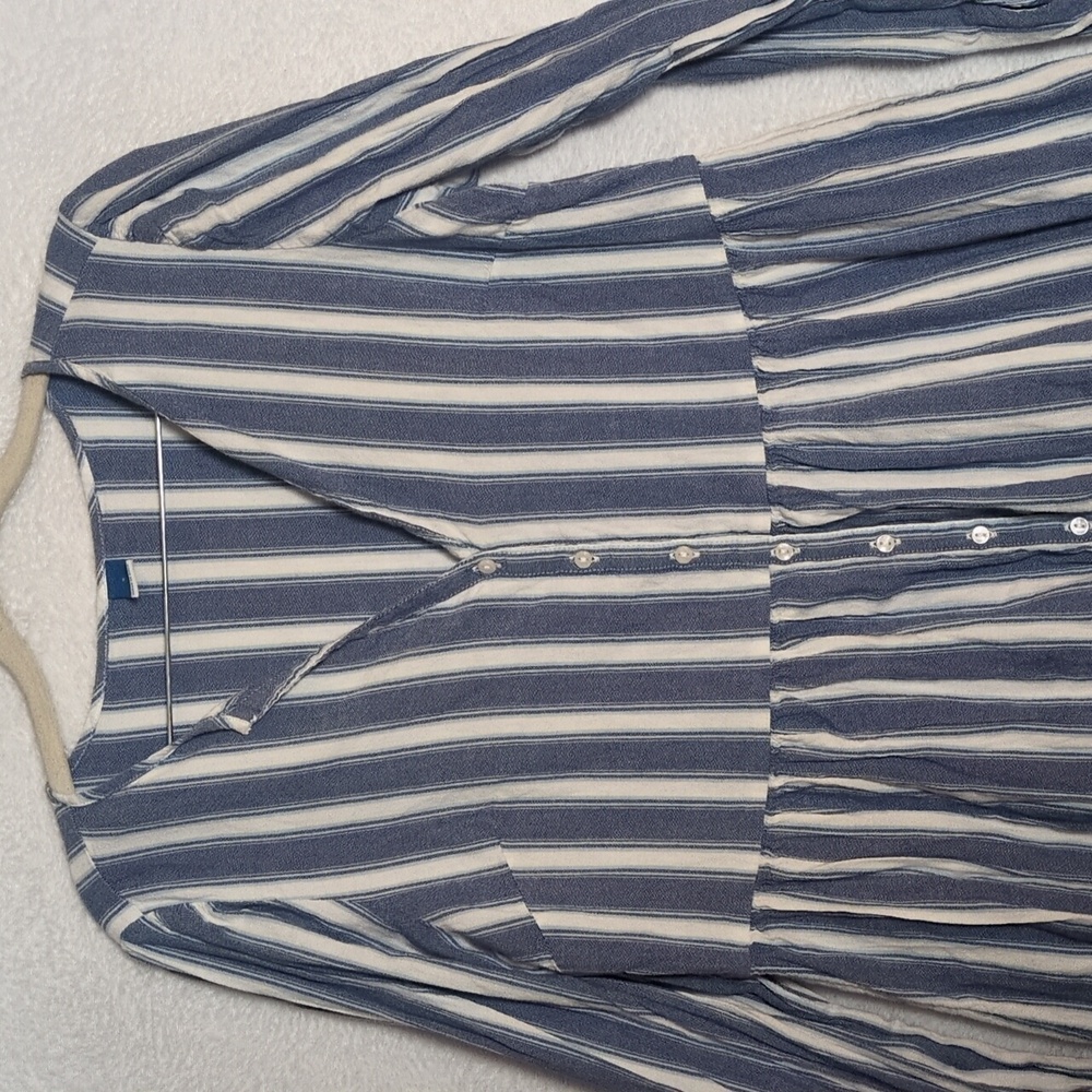 Old Navy Women's Blue & White Striped Button Farmhouse Dress Size S - Picture 2 of 6